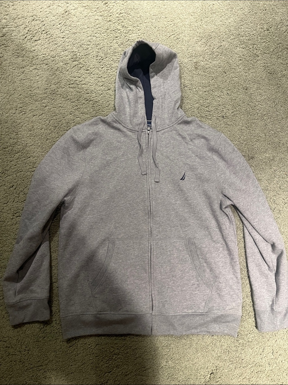 Nautica Gray Full-Zip Hooded Sweatshirt